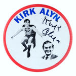 "KIRK ALYN" SUPERMAN PORTRAYER AUTOGRAPHED BUTTON.