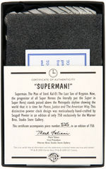 SUPERMAN WARNER BROTHERS GALLERY BOXED PEWTER CLOCK.