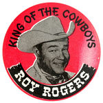 “ROY ROGERS” EXCEEDINGLY RARE BUTTON FROM GREEN DUCK BUTTON CO. ARCHIVES.
