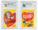 TOPPS FUNNY VALENTINES EXTENSIVE LOT WITH SETS AND GAI GRADED PACKS.