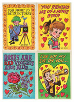 TOPPS FUNNY VALENTINES EXTENSIVE LOT WITH SETS AND GAI GRADED PACKS.