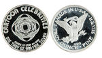 SIX COMIC CHARACTER MEDALS MADE OF “ONE TROY OZ. 999 FINE SILVER.”