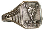 “CHANDU CLUB GOOD LUCK” RING BY UNCAS, OUR ONLY KNOWN EXAMPLE.