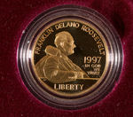 “UNITED STATES MINT” FDR 1997 $5 GOLD PROOF.