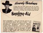 "HOPALONG CASSIDY-AID" COMPLETE PREMIUM CARD SET & MAILER.