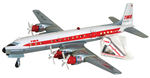 LARGE BOXED BATTERY OPERATED “TWA MULTI-ACTION DC-7C PLANE.”