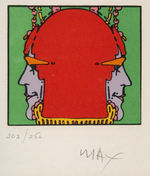 PETER MAX SIGNED "SEEING EVERYTHING" FRAMED PRINT.