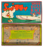 "SMITTY SPEED BOAT RACE GAME" COMPLETE IN BOX.