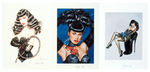 OLIVIA/BETTIE PAGE LIMITED EDITION SLIP CASE LOT OF FIVE ITEMS SIGNED BY BOTH.