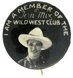 TOM MIX RARE CLUB BUTTON FROM THE HAKE COLLECTION.