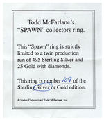 “TODD McFARLANE’S SPAWN COLLECTORS RING” SILVER LIMITED EDITION.