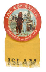 OUTSTANDING SAN FRANCISCO 1915 EXPOSITION BUTTON FOR MASONIC MEETING.