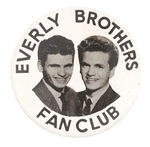 '50s EVERLY BROTHERS FAN CLUB BUTTON.