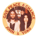 JOHN LENNON AND YOKO CLASSIC PEACE BUTTON.