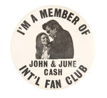 EARLY 70s JOHN/JUNE CASH FAN CLUB BUTTON.