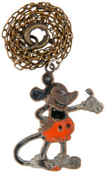 MICKEY PIN, NECKLACE AND MICKEY/MINNIE PIN ALL CIRCA 1932.