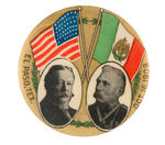 TAFT & DIAZ HISTORIC 1909 TEXAS MEETING BUTTON.