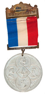 CLEVELAND OUTSTANDING RIBBON BADGE WITH MEDAL FOR 1893 INAUGURATION.