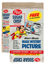“MIGHTY MOUSE MAGIC MYSTERY PICTURE” POST CEREAL BOX PAIR.