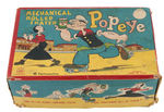 "ROLLER SKATER POPEYE" BOXED LINEMAR WIND-UP TOY.