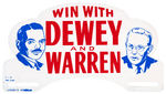 "WIN WITH DEWEY AND WARREN" 1948 JUGATE LICENSE PLATE HAKE #2001.