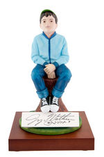 "LEAVE IT TO BEAVER" JERRY MATHERS SIGNED STATUE & PLATE.