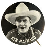 “KEN MAYNARD” RODEO APPEARANCE BUTTON FROM THE HAKE COLLECTION.