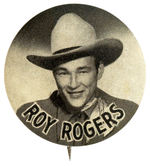 “ROY ROGERS” 1930s YOUNG PHOTO PORTRAIT BUTTON FROM THE HAKE COLLECTION.