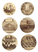 SIX OUTSTANDING REAL PHOTO BUTTONS IN SEPIA FOR MODERN WOODMEN OF AMERICA 1901.