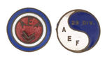 SUMMER 1918 AMERICAN EXPEDITIONARY FORCE ENAMEL PIN PAIR.