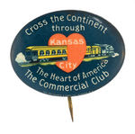 BEAUTIFUL OVAL BUTTON FROM "THE COMMERCIAL CLUB" KANSAS CITY.