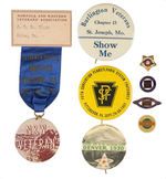 RAILROAD VETERANS GROUP OF EIGHT ITEMS.