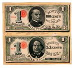 McKINLEY AND BRYAN 1896 SATIRICAL PAPER MONEY APPARENT PRINTERS PROOF.