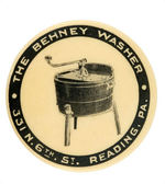 "THE BEHNEY WASHER" RARE ADVERTISING BUTTON.