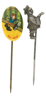 "CHI-NAMEL" PAIR OF EARLY 1900's ADVERTISING STICKPINS.