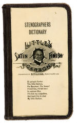 "LITTLE'S SATIN FINISH CARBON STENOGRAPHERS DICTIONARY" WITH CELLULOID COVERS.