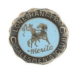FIRST SEEN VARIETY "LONE RANGER MERITA SALESMAN'S CLUB" 1938 PIN.