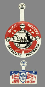 "BUCK ROGERS ROCKET RANGERS" AND "SATELLITE PIONEERS" CLUB MEMBER'S TAB PAIR.