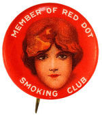 RED DOT CIGARS SMOKING CLUB SUPERB COLOR BUTTON.
