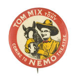 "TOM MIX WITH TONY" RARE VARIETY BUTTON FROM HAKE COLLECTION & CPB.