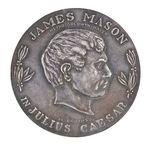 SUPERIOR QUALITY LARGE METAL BADGE FOR 1953 MOVIE SHOWS "JAMES MASON AS BRUTUS IN JULIUS CAESAR."