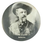 RARE BUFFALO BILL REAL PHOTO BUTTON FROM ENGLAND TOUR 1903-1907.