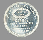 GARFIELD UNLISTED TOKEN WITH CAMPAIGN OBVERSE AND MEMORIAL REVERSE.