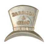 "HARRISON & REID" RARE 1892 SILVERED SHELL HAT PIN.
