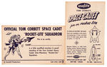"TOM CORBETT SPACE CADET PIN-ON ROCKET-LITE" DISPLAY & "SIGNAL SIREN" BOXED FLASHLIGHT.