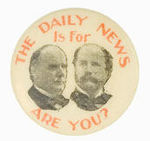 RARE "DAILY NEWS" 1896 McKINLEY JUGATE.