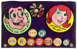 TWELVE BUTTONS FROM GREEN DUCK BUTTON CO. ARCHIVE INCLUDING 3 WITH FLASHER EYES.