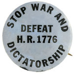 LEFT-WING BUTTON OPPOSING FDR’s 1941 PLAN TO AID BRITAIN.