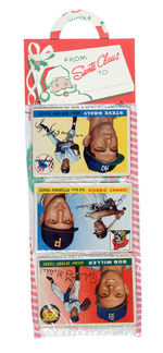 CHRISTMAS RACK PACK WITH 12 TOPPS 1955 BASEBALL CARDS.