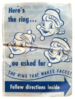 KELLOGG'S "CRACKLE" MOVING FACE 1952 RING.